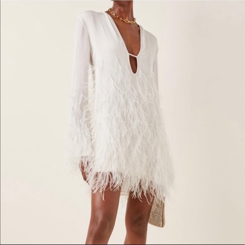 Cult Gaia Evelyn Feather Dress